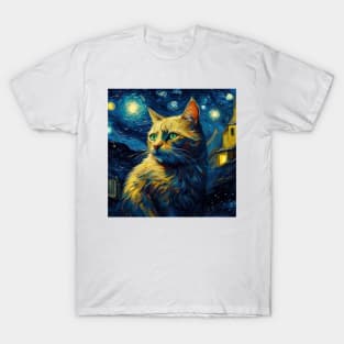 Cat Van Gogh T-Shirt